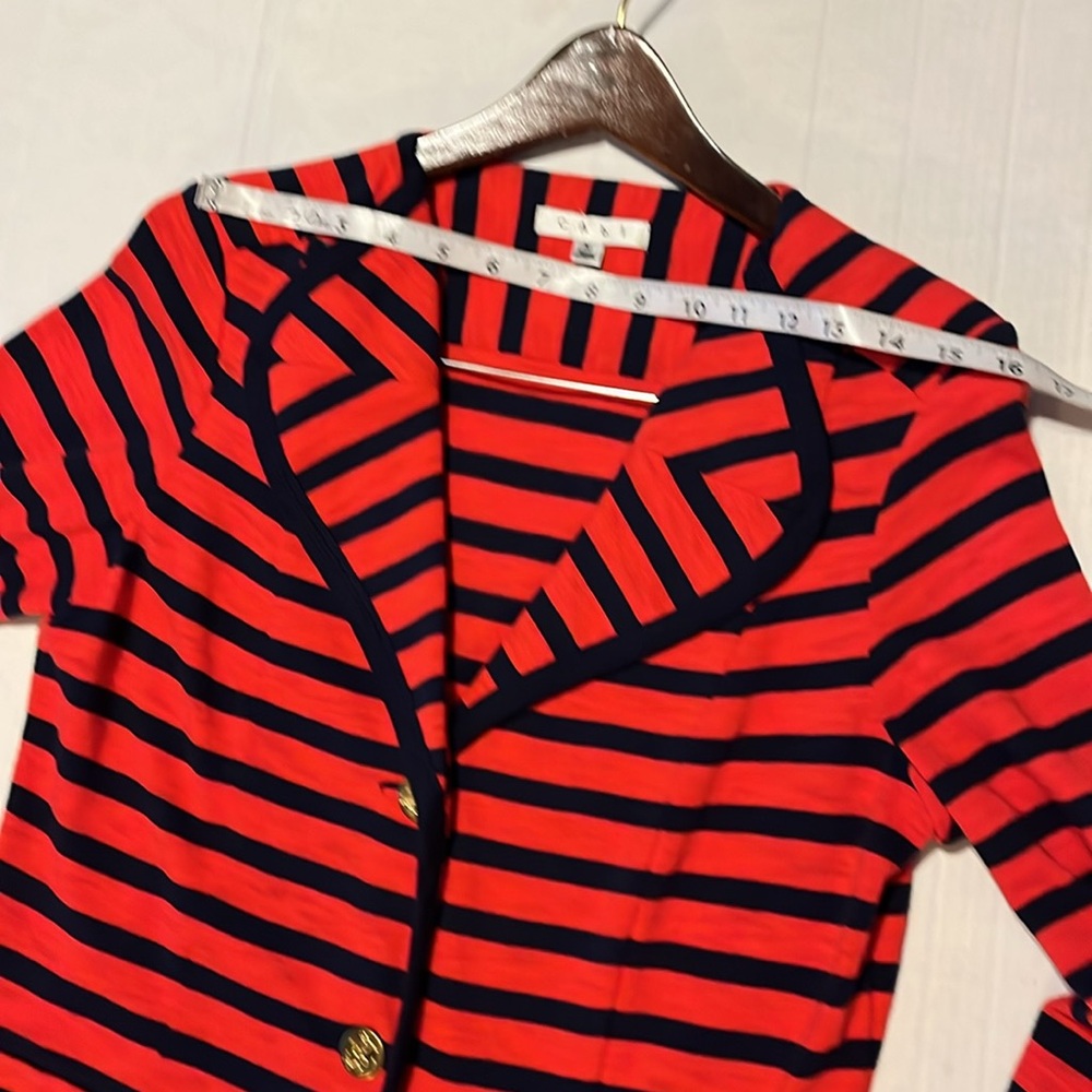 CAbi-M-Red & Blue Nautical Striped-preppy, nautical, long sleeve, cotton, Blazer - Picture 13 of 16